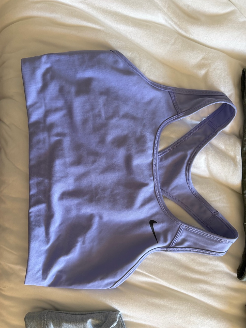 Peloton Nike Lavender Racerback Sports Bra with Black Swoosh